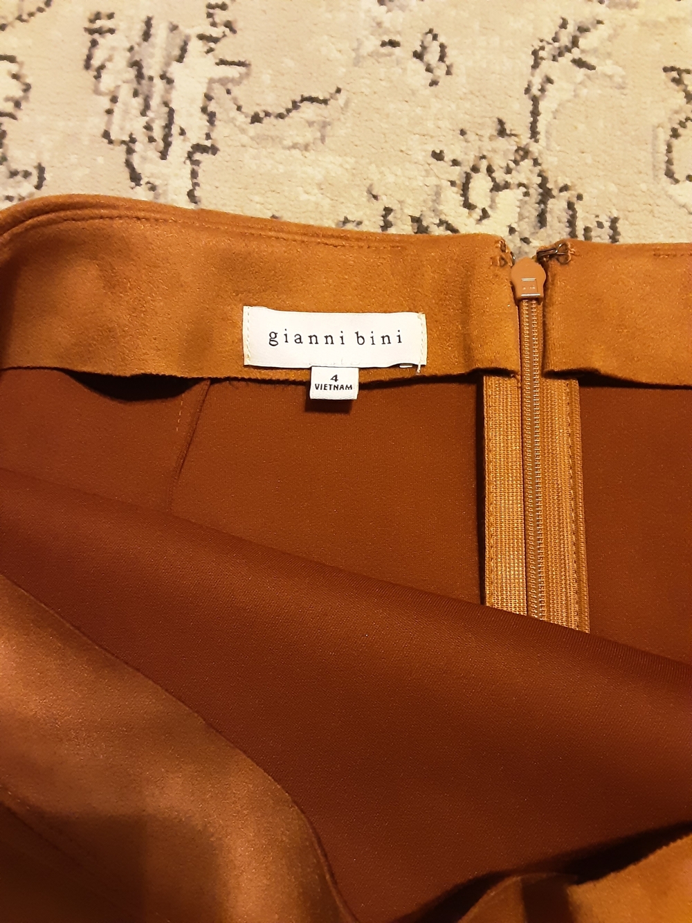 Women's Wrap Mini Skirt in Rust - Picture 3 of 4